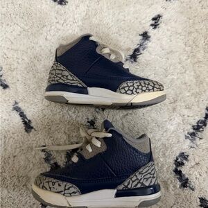 Air Jordan 3 Toddler – Size 6C – Navy/Gray Elephant Print